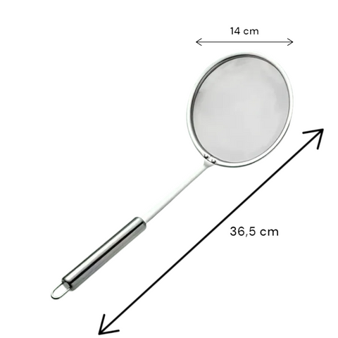 Peneira para Chá, Peneira Inox, Malha Fina, Escumadeira, Escorredor Inox, Coador para Suco, Coador Multiuso, Coador de Aço Inoxidável, Acessórios para Cozinha.
