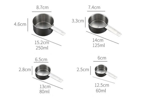 Conjunto colheres medidores copos medidores inox - Kitchen & co