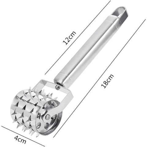 Amaciador de Carne Inox, Rolo Amaciador de Carne, Perfura Carne Inox, Amolecedor de Carne Manual, Utensílio para Churrasco, Ferramenta para Amaciar Carne, Rolo de Aço Inoxidável, Amaciador de Carne Profissional, Rolo Amaciador Manual, Acessório para Carnes Duras, Amaciador de Bifes Inox, Amaciador de Carne Portátil Inox, Amaciador de Carne Ergonômico, Amaciador de Carne Higienizável, Amaciador de Carne para Churrasco